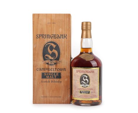Springbank 30 Years Old Campbeltown Single Malt Scotch Whisky, sherry cask dumpy bottling from the 1990s, 46% vol 70cl, in or