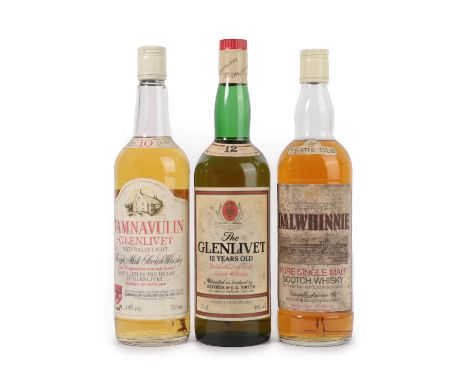 Dalwhinnie 8 Years Old Pure Single Malt Scotch Whisky, 1980s bottling, 40% vol 75cl (one bottle), Tamnavulin - Glenlivet Natu