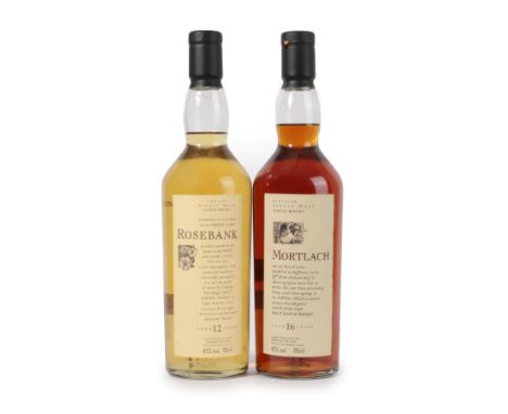 Rosebank 12 Years Old Lowland Single Malt Scotch Whisky, Flora And Fauna Release, 43% vol 70cl (one bottle), Mortlach 16 Year