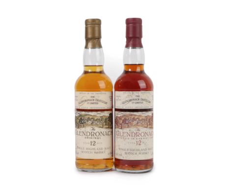 The Glendronach Original 12 Year Old Single Highland Malt Scotch Whisky, 43% vol 50cl (one bottle) together with its companio