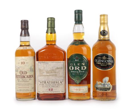 Old Fettercairn 10 Years Old Single Highland Malt Scotch Whisky, 40% vol 70cl (one bottle), Glen Ord 12 Years Old Single High
