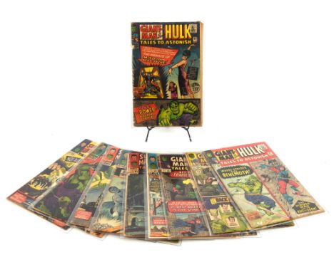Tales to Astonish featuring Giant-Man and the Incredible Hulk: a group of 10 rare silver age issues (Marvel Comics 1965-66).F
