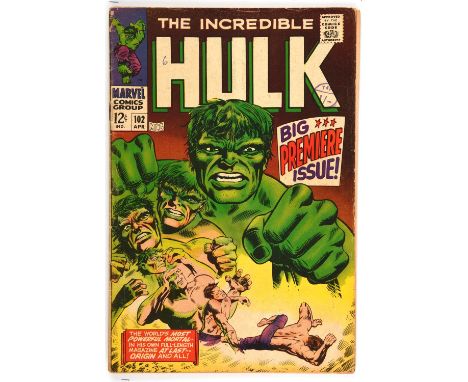 The Incredible Hulk: a group of rare early key issues featuring 1st issue of ongoing solo Hulk title (Marvel Comics, 1968).Th