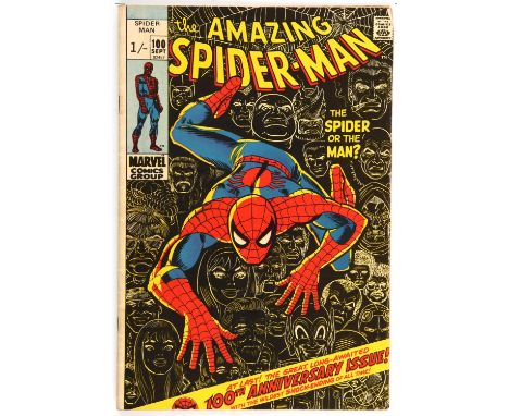 The Amazing Spider-Man No. 100 (Marvel Comics, 1971).Key 100thanniversary issue. Major Marvel Comics milestone issue.From the