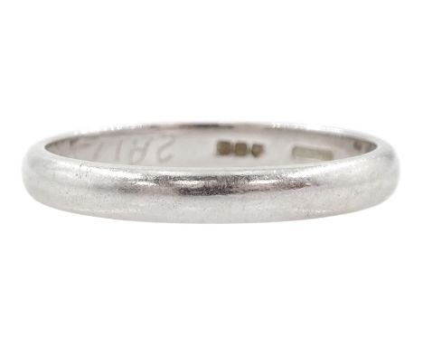 Platinum wedding band, Birmingham 1993Condition Report:Approx 4.7gm, size R-S