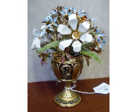 A contemporary Faberge 'The Imperial Russian Bouquet' with enamel flowers. Height 16cm