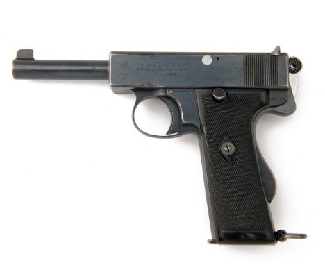 WEBLEY & SCOTT, BIRMINGHAM & LONDON A .455 SEMI-AUTOMATIC PISTOL, MODEL 'MKI HIGH VELOCITY', serial no. 97801, for and dated 