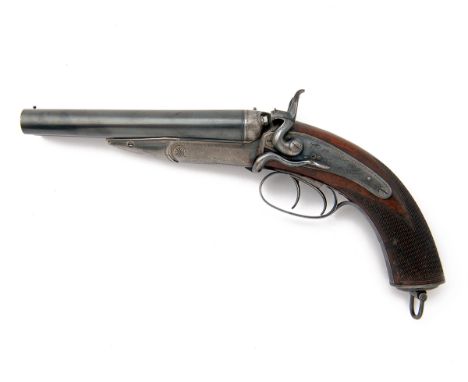 WILKINSON, LONDON A SCARCE AND FINE .577 (SNIDER) DOUBLE-BARRELLED SIDE-BY-SIDE HOWDAH-PISTOL, serial no. 8503, circa 1880, w