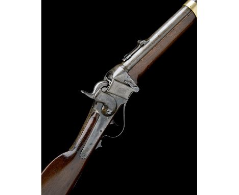 SHARP, USA A SCARCE .577 PERCUSSION BREECH-LOADING CARBINE, MODEL '1855 BRITISH CONTRACT', serial no. 18759, with tapering ir