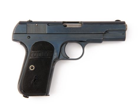 COLT, USA A .32 (ACP) SEMI-AUTOMATIC PISTOL, MODEL '1903 HAMMERLESS POCKET', serial no. 167953, for 1914, with blued and sigh