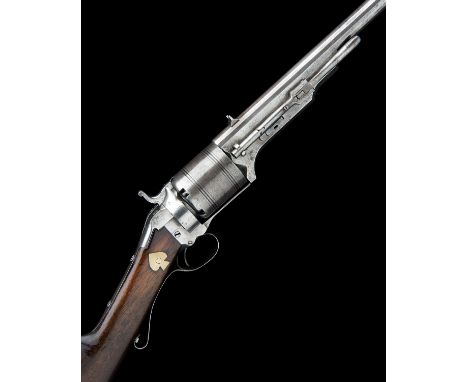 COLT, USA A RARE .525 PERCUSSION REVOLVING CARBINE, MODEL '1839 PATERSON WITH ATTACHED LEVER', serial no. 873, for between 18