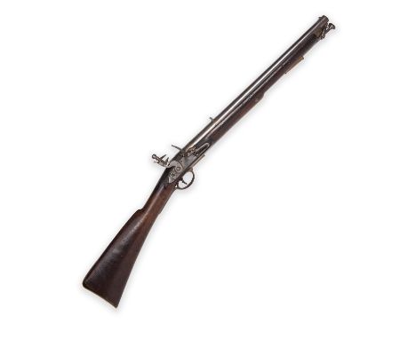 A .650 FLINTLOCK VOLUNTEER CAVALRY CARBINE SIGNED ALLPORT, no visible serial number, circa 1830 and of Paget style, with brus