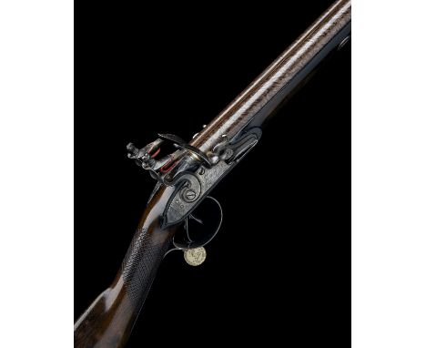 EX W. KEITH NEAL: TWIGG, LONDON  A FINE 20-BORE FLINTLOCK DOUBLE-BARRELLED SPORTING-GUN WITH SILVER MOUNTS, no visible serial