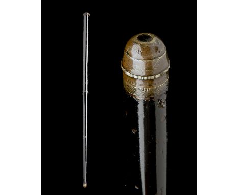 E.M. REILLY &amp; CO, LONDON A CASED 54-BORE MUZZLE-LOADING PRE-CHARGED PNEUMATIC AIR-CANE, no visible serial number, circa 1