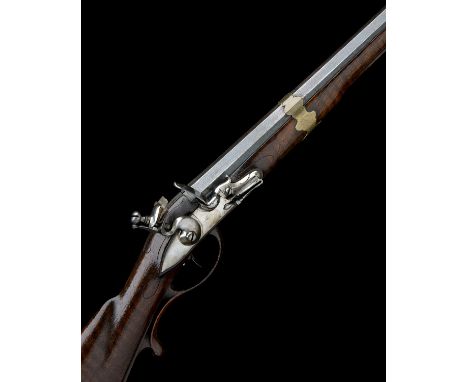 A PAIR OF 22-BORE FLINTLOCK CONTINENTAL SINGLE-BARRELLED SPORTING-GUNS, UNSIGNED, no visible serial number, probably German c