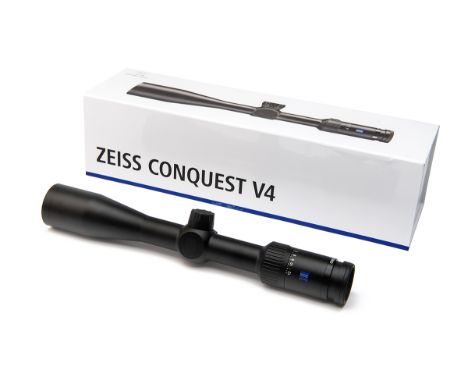 ZEISS A NEW AND UNUSED 3-12X44 CONQUEST V4 TELESCOPIC SIGHT, serial no. 4820490, with ZBR-1 reticule, lens protectors, in its