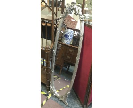 SILVER BEVELLED CHEVAL MIRROR