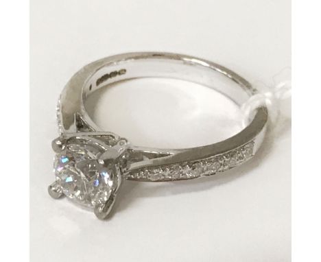 18 CT. WHITE GOLD SOLITAIRE RING TOTAL DIAMONDS WEIGHT IS APPROX. 1 CARAT - SIZE J-K
