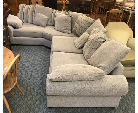 ASHLEY MANOR LARGE GREY FABRIC CORNER SOFA