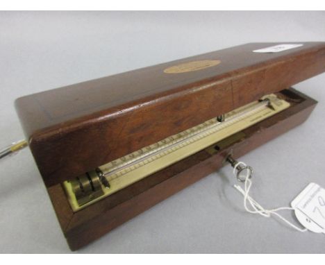 Alcohol meter with thermometer in mahogany box, made by John Ashton &amp; Co., London