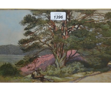 Elizabeth Armsden, two artist signed coloured etchings, ' Decoy Heath, Dorset ' and the ' Road Man ', together with a J.A. St