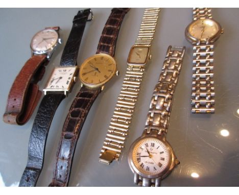 Four various gentleman's wristwatches by Garrard, Mappin &amp; Webb and J.W. Benson, together with three ladies wristwatches