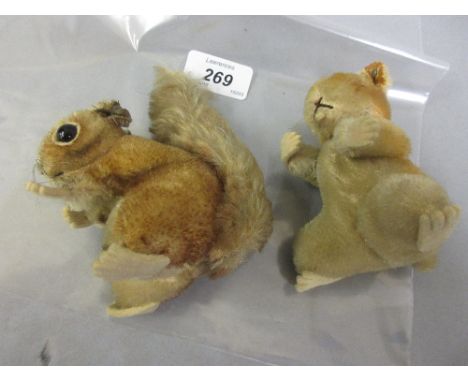Two small Steiff figures of a squirrel and rabbit