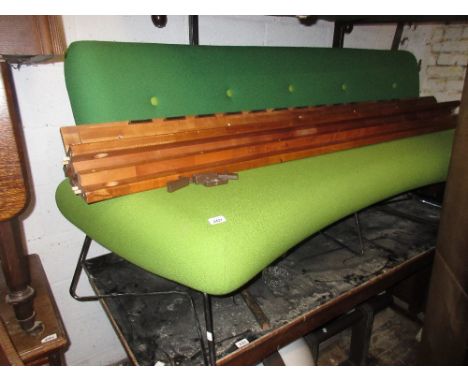 20th Century two tone green upholstered designer sofa by Allumuir