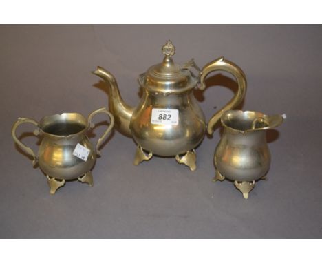 German silver three piece tea service (at fault)