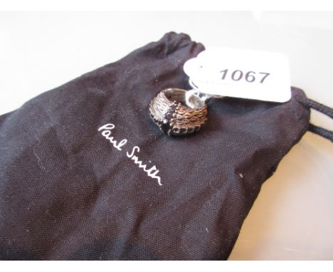 Ugo Cacciatori for Paul Smith, 925 silver stone set scale ring