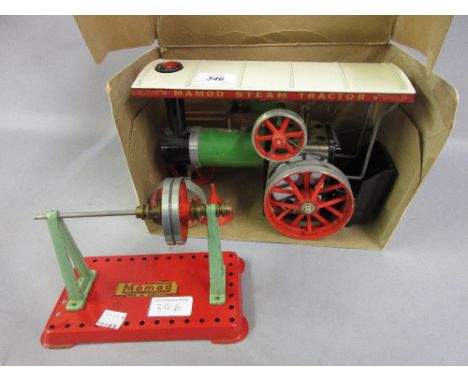 Mamod traction engine in original carton with subsidiary pulley