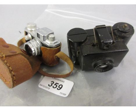 Kiku model II miniature camera together with a Sida miniature camera