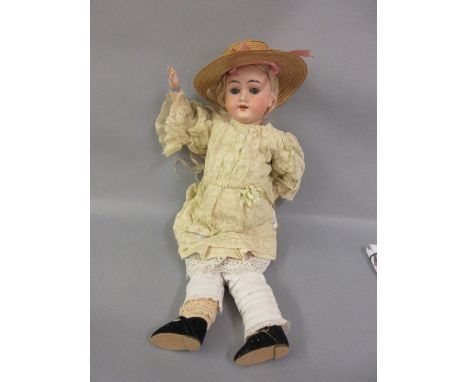 Max Handwerck, German bisque headed doll with sleeping eyes, open mouth and four teeth