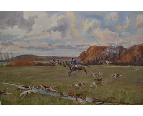 Lionel Edwards, signed coloured print, hunting scene, together with a quantity of other miscellaneous decorative prints