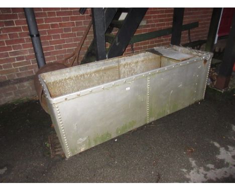 Large rectangular galvanised metal trough