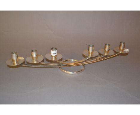 Ercuis, 20th Century silver plated six branch candelabra