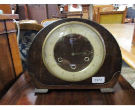 Westminster chiming dome topped mantel clock having three train movement