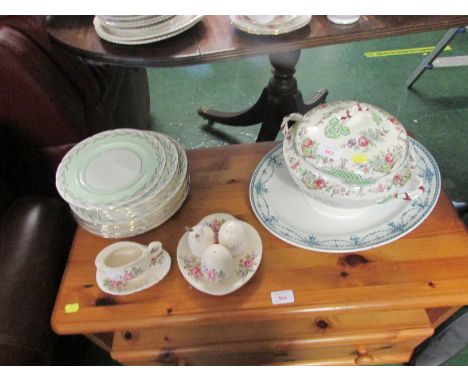 PARAGON CHINA, DINNER AND TEAPLATES, AXE VALE POTTERY JUG AND OTHER DECORATIVE CHINA