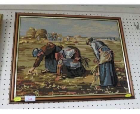 FRAMED TAPESTRY OF FARM WORKERS