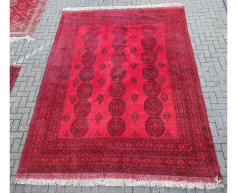 zzz A modern Afgan rug and a smaller Afgan rug (2) A modern Afgan rug 360 x 249cm and a smaller Afgan rug 214 x 109cm (2)This