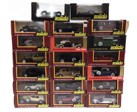 TWENTY 1/43 SCALE SOLIDO 'AGE D'OR' DIECAST MODEL CARS  each mint or near mint and boxed. 