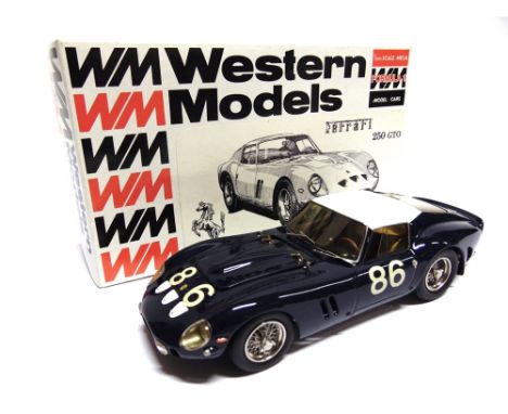 [WHITE METAL]. A 1/24 SCALE WESTERN MODELS 1962 FERRARI 250 GTO COMPETITION   dark blue with a white roof, racing number 86, 