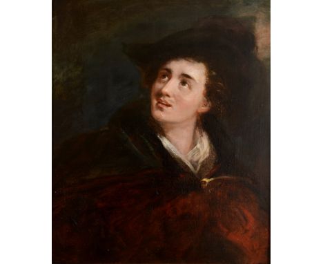 ATTRIBUTED TO JAMES WARD (FL. 1817-1831)  Portrait of Charles Kean as Hamlet,  oil on canvas, unsigned, 73cm x 60cm.