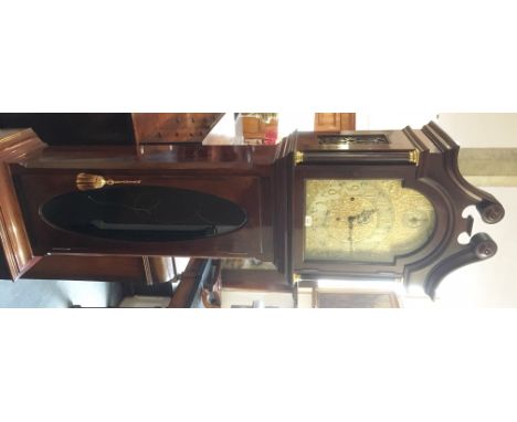 AN EIGHT DAY LONGCASE CLOCK the steel and pierced brass dial, with seconds dial and chime/silent dial and signed 'J.B. Yabsle