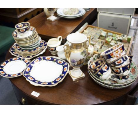 A MIXED LOT OF CHINA to include Royal Worcester, blush ivory, a Moorcroft vase, two Royal Worcester blue and white bowls, Chi