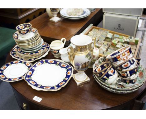 A MIXED LOT OF CHINA to include Royal Worcester, blush ivory, a Moorcroft vase, two Royal Worcester blue and white bowls, Chi