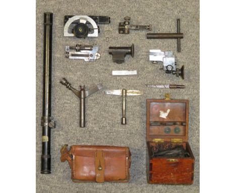 ; A TANG SIGHT FOR A MARTINI 12/15 RIFLE; A 303 SMLE TARGET SIGHT AND AN INCLINOMETER FOR A FIELD GUN and two rifle combinati