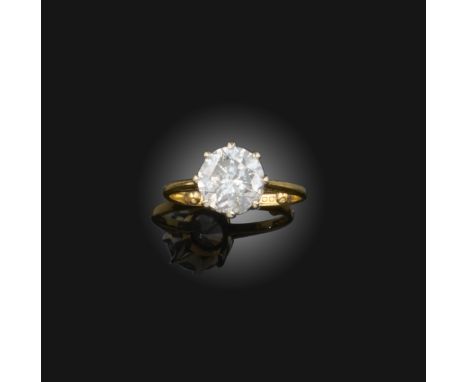 A diamond solitaire ring, claw-set with a brilliant-cut diamond weighing approximately 2.30 carats, size L1/2, sizing beads, 