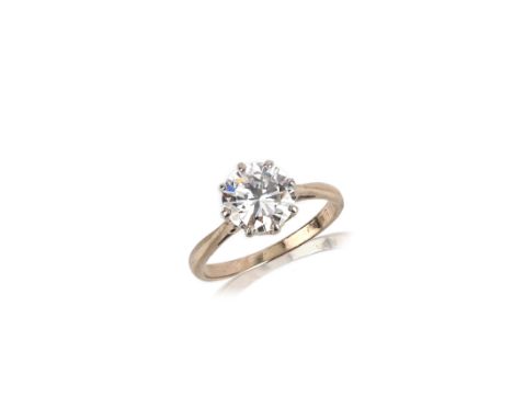 A diamond solitaire ring, the round brilliant-cut diamond weighs approximately 1.30cts in white gold, size J 1/2