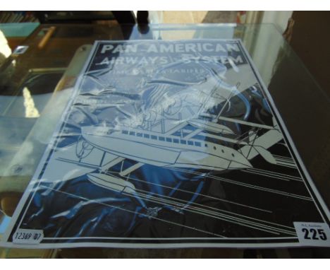 A vintage Pan American airways system poster, 42.5 x 30.5cm